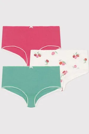 Petit Bateau Confezione di 3 shorty in cotone con frutti stampati bambino