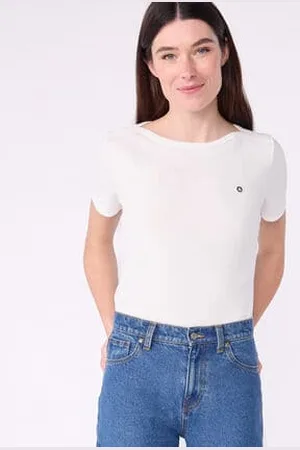 Petit Bateau Iconica T-shirt da donna con collo da ammiraglio in cotone