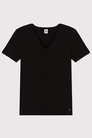 Petit Bateau T-shirt Iconica a maniche corte a coste tinta unita donna
