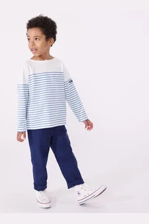 Petit Bateau Marinière a maniche lunghe in cotone bambino