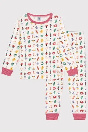 Petit Bateau Pigiama con stampa natalizia in cotone bambino