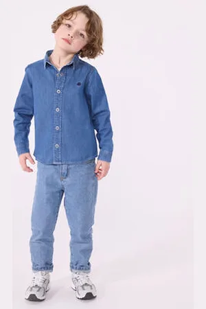 Petit Bateau Camicia bambino in denim leggero