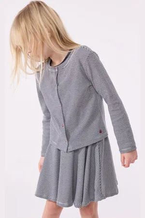 Petit Bateau Cardigan in cotone a righe bambina