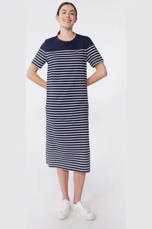 Petit Bateau Abito lungo da donna in cotone a righe