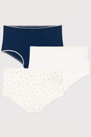 Petit Bateau Set di 3 shorty in misto cotone ed elastan con stampa a cuori bambino