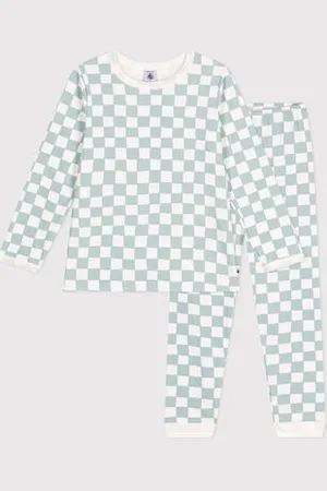 Petit Bateau Pigiama in cotone con stampa scacchiera bambino