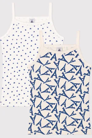 Petit Bateau Set di 2 canottiere Parigi con spalline sottili in cotone bambino