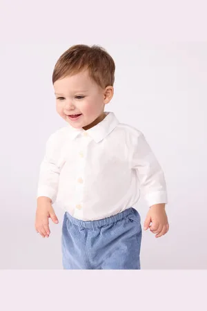 Petit Bateau Camicia in cotone tinta unita neonato
