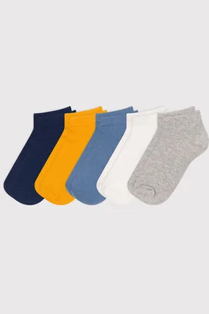 Petit Bateau 5 paia di calzini in cotone tinta unita bambino