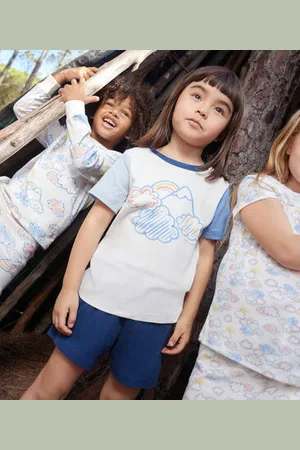 Petit Bateau Pigiama bambino corto in cotone tinta unita