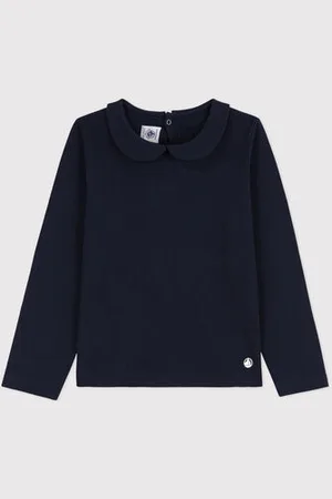 Petit Bateau T-shirt maniche lunghe in cotone bambina