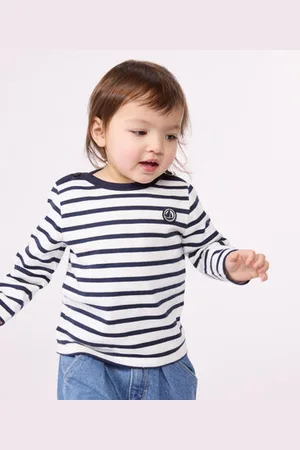 Petit Bateau Marinière in jersey spesso per bebè