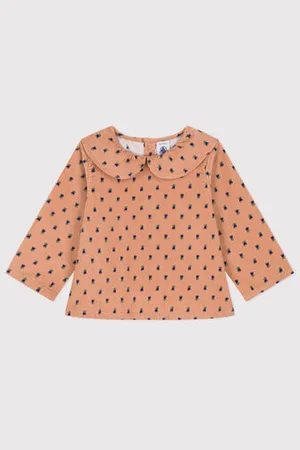 Petit Bateau Blusa a manica lunga in velluto per bebè