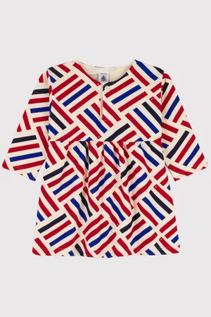 Petit Bateau Abito a maniche lunghe bebè in felpa con stampe grafiche