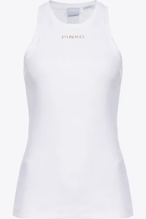 Pinko Top logato a costine, , XXL