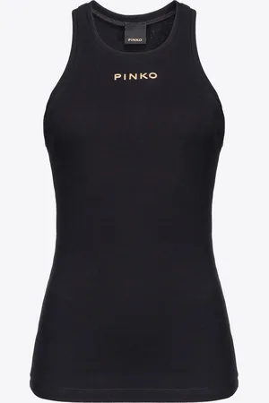 Pinko Top logato a costine, , M