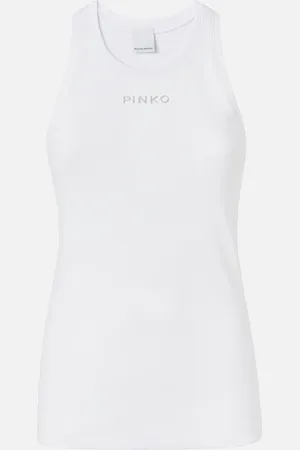 Pinko Top a canotta a costine con logo, , XS