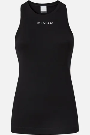 Pinko Canotta in maglia a costine con logo , , XXL