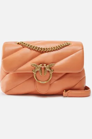 Pinko Borsa a tracolla nappa trapuntata Love Bag Puff con catena, Arancione brandy- , U
