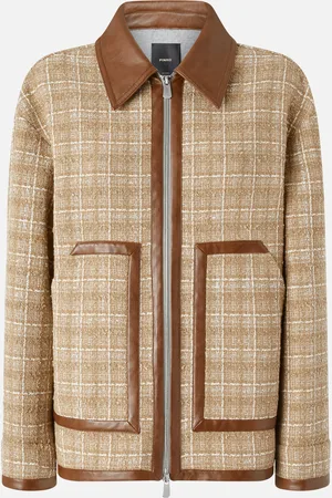 Pinko Minigonna in tweed con profili similpelle e zip, , 36