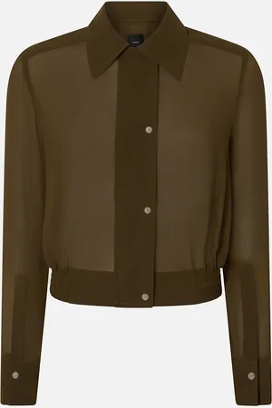 Pinko Camicetta leggera linea bomber in georgette, , 36