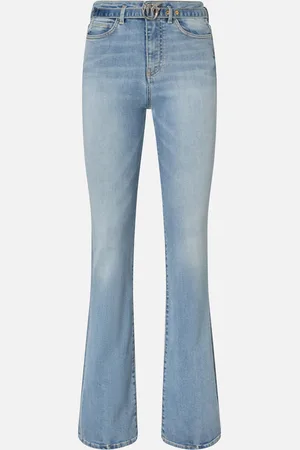 Pinko Jeans a zampa con cintura logo uccellini, , 32
