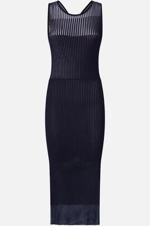 Pinko Abito aderente midi a costine trasparenti, , M