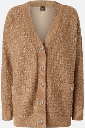 Pinko Cardigan in stuoia metallizzata con paillettes, - , M