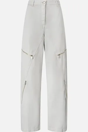 Pinko Pantaloni larghi in cotone con zip, , 42
