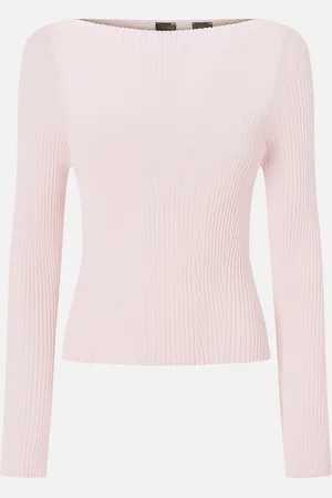 Pinko Maglia maniche lunghe a coste in seta e cachemire, , M