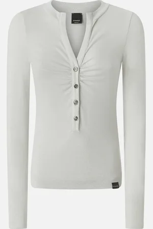 Pinko Maglia serafino metallizzata a costine, - , L