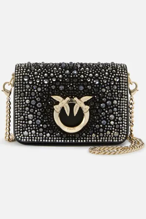 Pinko Pochette strass Micro Love Bag con tracollina rimovibile, - , U