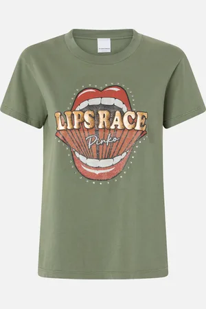 Pinko T-shirt stampa bocca Lips Race, , L