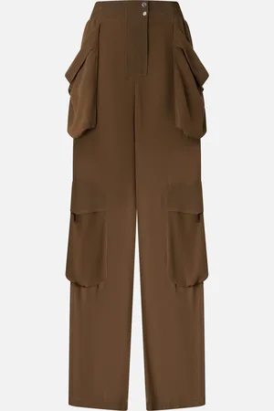 Pinko Pantaloni cargo in georgette trasparente, , 36