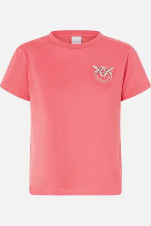 Pinko T-shirt maniche corte con ricamo gioiello Love Birds, - , XL