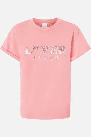 Pinko T-shirt stampa metallizzata davanti, , XXL