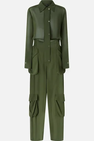 Pinko Tuta jumpsuit in georgette con tasche cargo, , 36