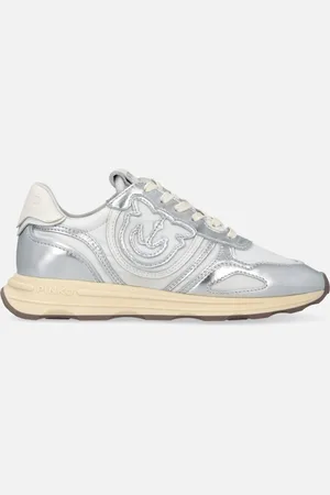 Pinko Sneakers logo con dettagli silver, , 39