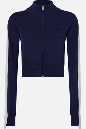 Pinko Felpa corta tessuto tecnico logo rilievo con zip, , M