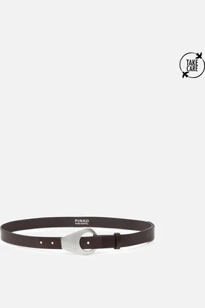Pinko Cintura sottile 2,5 cm con fibbia geometrica Reimagine X Patrick McDowell, - , S