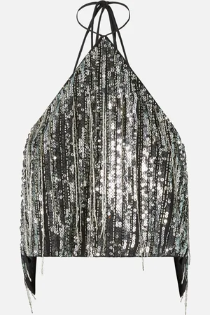 Pinko Top corto in paillettes con schiena scoperta, , M