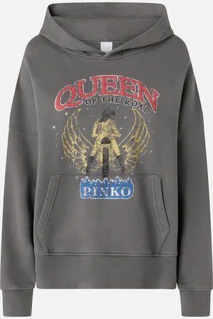 Pinko Felpa oversize con cappuccio e stampa rider, - , XS