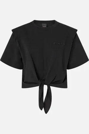 Pinko T-shirt corta con nodo davanti, , S