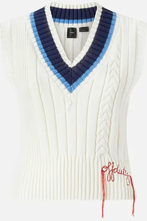 Pinko Gilet in maglia stile college con ricamo, , S