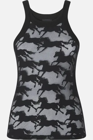Pinko Top a canotta trasparente con cavalli Reimagine X Patrick McDowell, , L