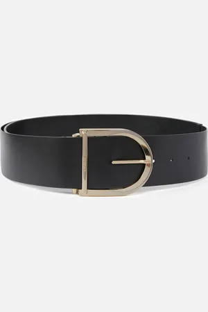 Pinko Cintura alta in pelle e nappa 6cm con maxi fibbia, - , XS