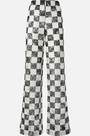 Pinko Pantaloni larghi in pizzo a scacchi, , M
