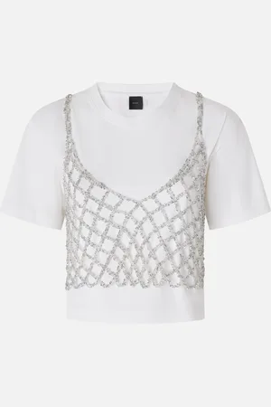 Pinko T-shirt con top mini paillettes abbinato, , S