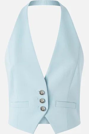 Pinko Gilet corto in tessuto tecnico con schiena scoperta, , 48