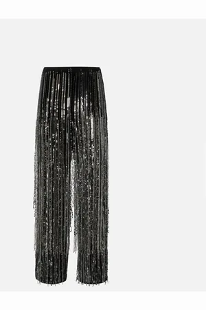 Pinko Pantaloni eleganti con frange e paillettes, , 38